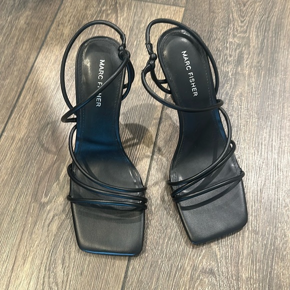 Marc Fisher Shoes - Marc Fisher Strappy Sandal Heel 7.5 Black